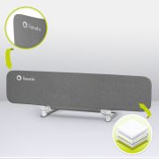 Bariera de protectie pentru pat, Lionelo, Lora XL, Pliabila, Sistem de blocare StandSafe, Geanta de transport inclusa, 150x46 cm, Conform cu BS 7972:2001+A1:2009, Gri BYNLO-LORA_XL_GREY_STONE