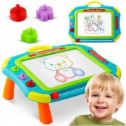 Masuta cu tabla magnetica pentru desenat cu accesorii incluse ricokids 772201 - albastru edeedi772201