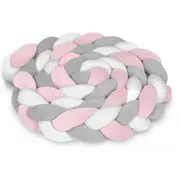 Protectie laterala pentru patut, impletita, 2 m, ricokids 722003 - roz edeedi722003