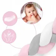 Protectie laterala pentru patut, impletita, 2 m, ricokids 722003 - roz edeedi722003