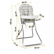 Scaun de masa ricokids fando - gri cu dungi edeedi7068