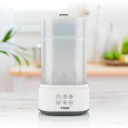 Sterilizator cu aburi si functie de uscare pentru biberoane, detartrare automata, 5 biberoane, Reer VapoDryS 36130
