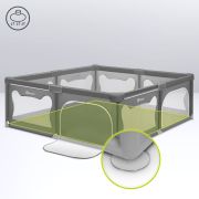 Tarc de joaca copii, Lionelo, Willow XL,180 x 200 cm, Pliere compacta, Include geanta de transport, Din plasa, Cu doua intrari laterale si fermoar, Cu ventuze pentru stabilitate, Conform cu EN 12227:2010, Gri BYNLO-WILLOW_XL_GREY_CONCRETE