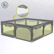 Tarc de joaca copii, Lionelo, Willow XL,180 x 200 cm, Pliere compacta, Include geanta de transport, Din plasa, Cu doua intrari laterale si fermoar, Cu ventuze pentru stabilitate, Conform cu EN 12227:2010, Gri BYNLO-WILLOW_XL_GREY_CONCRETE