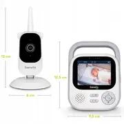 Video monitor, Lionelo, Babyline 3.2, Full HD, Comunicare bidirectionala, 2.8 inch, Cu sunete si mod de noapte, Cu 5 niveluri de detectare a sunetului, Alb BYNLOC-BABYLINE_3.2_WHITE