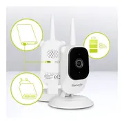 Video monitor, Lionelo, Babyline 3.2, Full HD, Comunicare bidirectionala, 2.8 inch, Cu sunete si mod de noapte, Cu 5 niveluri de detectare a sunetului, Alb BYNLOC-BABYLINE_3.2_WHITE