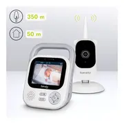 Video monitor, Lionelo, Babyline 3.2, Full HD, Comunicare bidirectionala, 2.8 inch, Cu sunete si mod de noapte, Cu 5 niveluri de detectare a sunetului, Alb BYNLOC-BABYLINE_3.2_WHITE