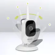 Video monitor, Lionelo, Babyline 3.2, Full HD, Comunicare bidirectionala, 2.8 inch, Cu sunete si mod de noapte, Cu 5 niveluri de detectare a sunetului, Alb BYNLOC-BABYLINE_3.2_WHITE