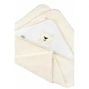 Prosop de baie, Bocioland, Cu gluga, 100% bumbac, 80x80 cm, Teddy Bear, Beige BYNBL020