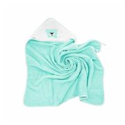 Prosop de baie, Bocioland, Cu gluga,100% bumbac, 80x80 cm, Teddy Bear, Turquoise BYNBL023