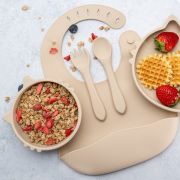Set Diversificare, AppeKids, 100% Silicon, Kitty - Bubble Beige KRTAK275008