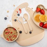 Set Diversificare, AppeKids, 100% Silicon, Panda - Bubble Beige KRTAK275053