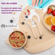 Set Diversificare, AppeKids, 100% Silicon, Panda - Bubble Beige KRTAK275053