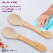 Set Lingurite din bambus, AppeKids - Bubble Beige KRTAK275657