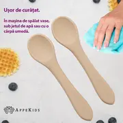 Set Lingurite din silicon, AppeKids - Bubble Beige KRTAK275503
