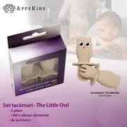 Set Tacamuri din silicon, AppeKids, OWL - Bubble Beige KRTAK275602