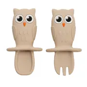 Set Tacamuri din silicon, AppeKids, OWL - Bubble Beige KRTAK275602