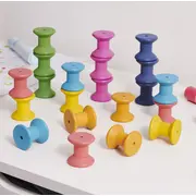 Set 21 mosoare colorate din lemn pentru activitati educative - oketik73975