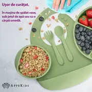 Set Diversificare, AppeKids, 100% Silicon, Classic - Raw Green KRTAK274995