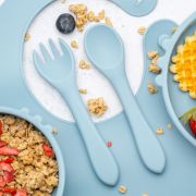 Set Diversificare, AppeKids, 100% Silicon, Kitty - Aqua Blue KRTAK275039