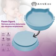 Set Diversificare, AppeKids, 100% Silicon, Kitty - Aqua Blue KRTAK275039