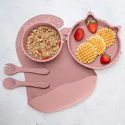 Set Diversificare, AppeKids, 100% Silicon, Kitty - Old Rose KRTAK275022