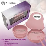 Set Diversificare, AppeKids, 100% Silicon, Kitty - Old Rose KRTAK275022