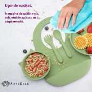Set Diversificare, AppeKids, 100% Silicon, Kitty - Raw Green KRTAK275046