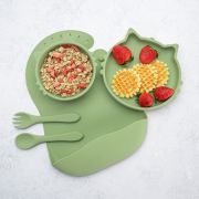 Set Diversificare, AppeKids, 100% Silicon, Kitty - Raw Green KRTAK275046