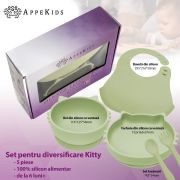 Set Diversificare, AppeKids, 100% Silicon, Kitty - Raw Green KRTAK275046