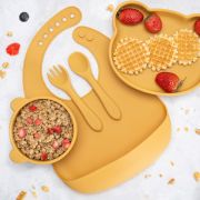 Set Diversificare, AppeKids, 100% Silicon, Panda - Honey KRTAK275060