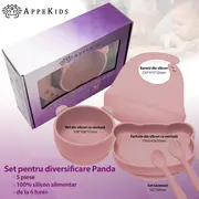 Set Diversificare, AppeKids, 100% Silicon, Panda - Old Rose KRTAK275077