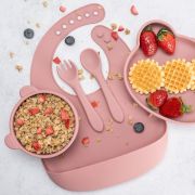 Set Diversificare, AppeKids, 100% Silicon, Panda - Old Rose KRTAK275077
