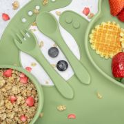 Set Diversificare, AppeKids, 100% Silicon, Panda - Raw Green KRTAK275091