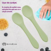 Set Lingurite din silicon, AppeKids - Raw Green KRTAK275541