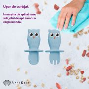 Set Tacamuri din silicon, AppeKids, OWL - Aqua Green KRTAK275633