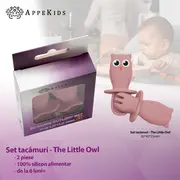 Set Tacamuri din silicon, AppeKids, OWL - Old Rose KRTAK275626