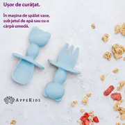 Set Tacamuri din silicon, AppeKids, The Little Bear - Aqua Blue KRTAK275589