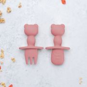 Set Tacamuri din silicon, AppeKids, The Little Bear - Old Rose KRTAK275572