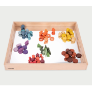Tava mare din lemn cu oglinda acrilica, 500 x 435 x 50 mm, pentru activitati senzoriale - oketik73466