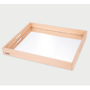 Tava mare din lemn cu oglinda acrilica, 500 x 435 x 50 mm, pentru activitati senzoriale - oketik73466