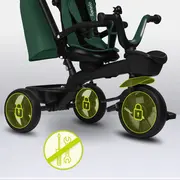 Tricicleta copii, Lionelo, Kori, Cu suport de picioare, Control al directiei, Scaun reversibil, Rotire 360 grade, Pliabila, Conform cu standardul european de securitate EN71, Verde BYNLO-KORI_GREEN_EMERALD