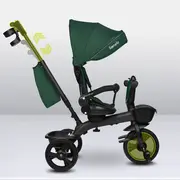 Tricicleta copii, Lionelo, Kori, Cu suport de picioare, Control al directiei, Scaun reversibil, Rotire 360 grade, Pliabila, Conform cu standardul european de securitate EN71, Verde BYNLO-KORI_GREEN_EMERALD