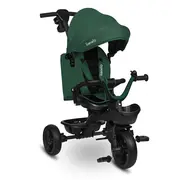 Tricicleta copii, Lionelo, Kori, Cu suport de picioare, Control al directiei, Scaun reversibil, Rotire 360 grade, Pliabila, Conform cu standardul european de securitate EN71, Verde BYNLO-KORI_GREEN_EMERALD