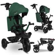 Tricicleta copii, Lionelo, Kori, Cu suport de picioare, Control al directiei, Scaun reversibil, Rotire 360 grade, Pliabila, Conform cu standardul european de securitate EN71, Verde BYNLO-KORI_GREEN_EMERALD
