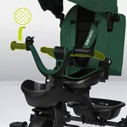 Tricicleta copii, Lionelo, Kori, Cu suport de picioare, Control al directiei, Scaun reversibil, Rotire 360 grade, Pliabila, Conform cu standardul european de securitate EN71, Verde BYNLO-KORI_GREEN_EMERALD