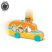 Autobuz de jucarie din lemn cu accesorii colectia rostogol go tots - okemd30738
