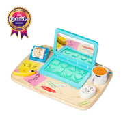 Laptop din lemn de jucarie pentru toddleri - okemd30753