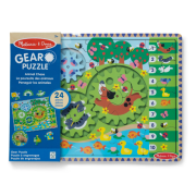 Puzzle din lemn cu rotite dintate pentru invatarea numararii prin joaca animale vesele - okemd31004