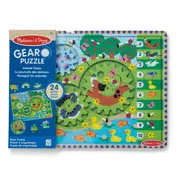 Puzzle din lemn cu rotite dintate pentru invatarea numararii prin joaca animale vesele - okemd31004